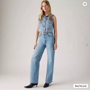 NWT Ribcage Wide Leg Women's Jeans 28Wx32L Far and Wide Light Wash